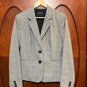 Banana Republic Grey Houndstooth Women's Lined Two-Button Blazer Sz 10 Preowned